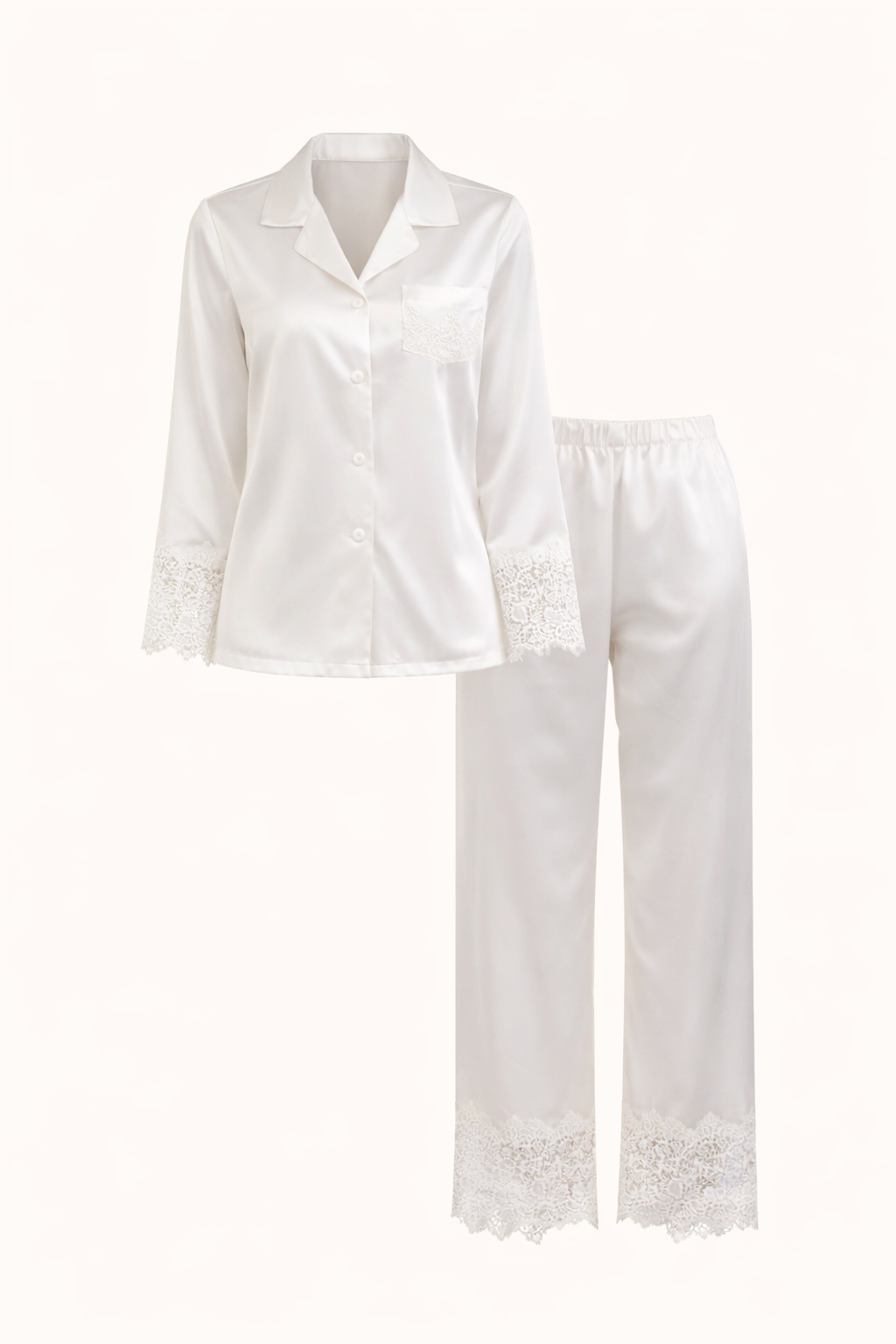 Élégance Satin Weiss - Pyjama Set